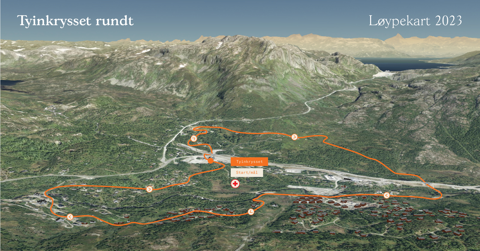 Løypekart Tyinkrysset rundt 2023