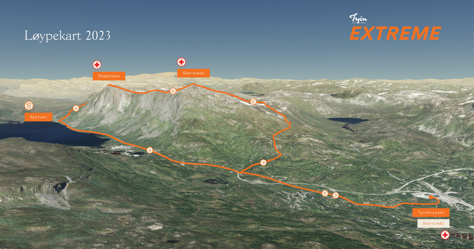 Løypekart Tyin FIlefjell Exztreme 2023